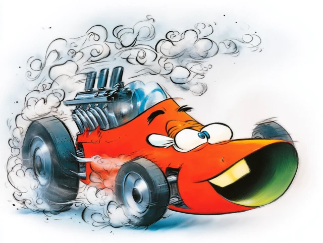 Cartoon Race Car Playful Kids Wall Art