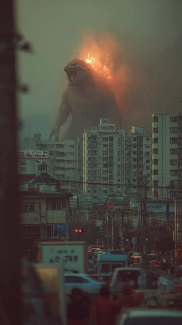 Godzilla Destroys Kochi: Hyper Realistic Cinematic Scene
