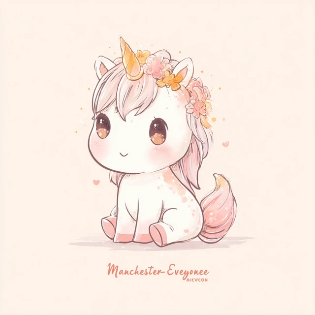 Cute Chibi Unicorn Kawaii Art Pastel Colors
