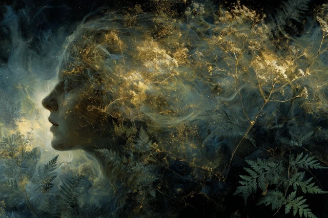 Surreal Oil Painting Feminine Force and Nature