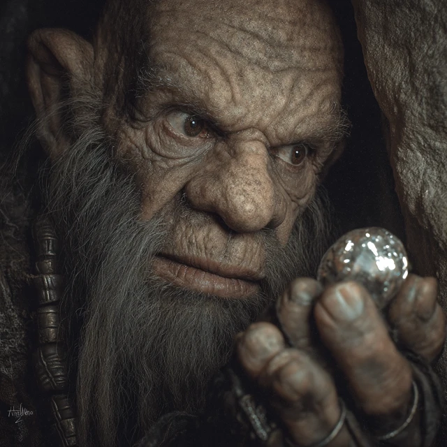 80s Fantasy Dwarf Finding Jewel Movie Still