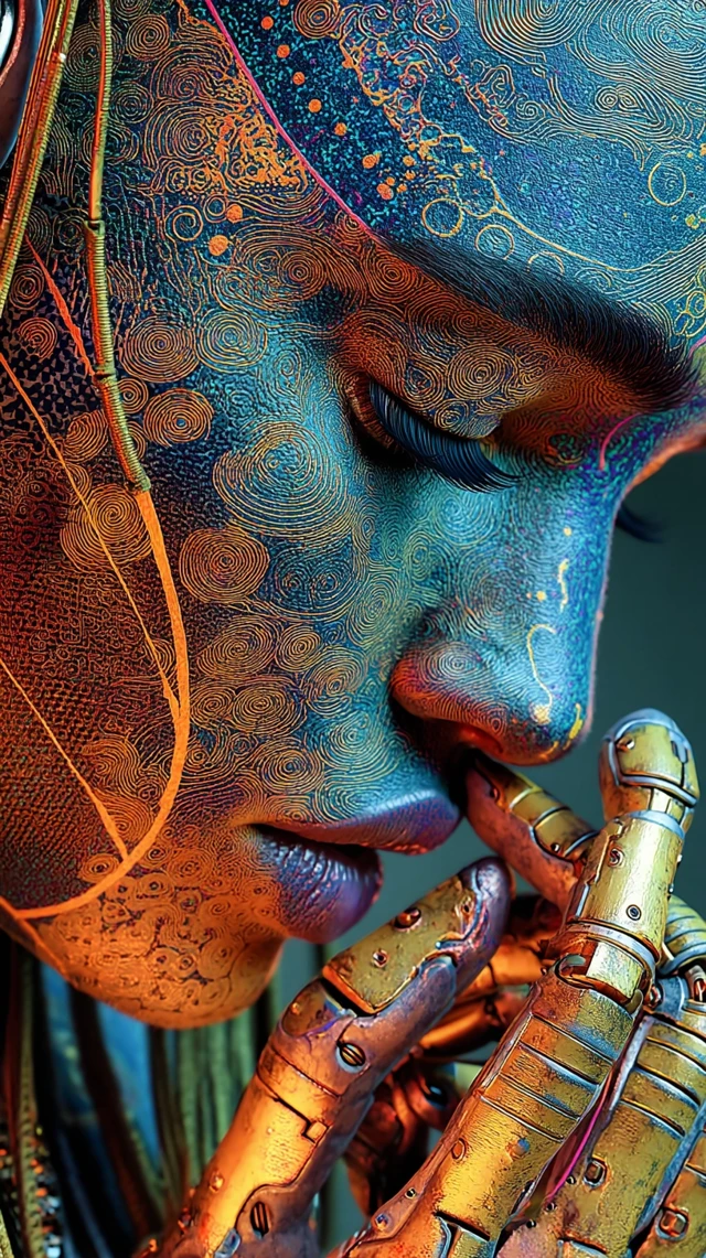 Futuristic Monk Tattoo Artist - UV Ink and Robotic Arms