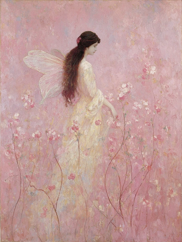 Butterfly Fairy Painting Gustav Klimt Style