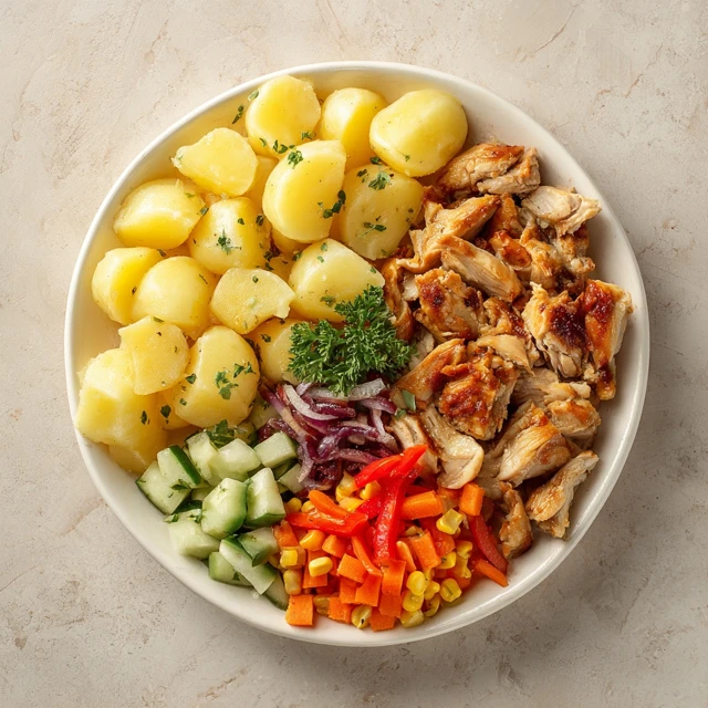 Healthy Plate Chicken Potatoes and Vegetables