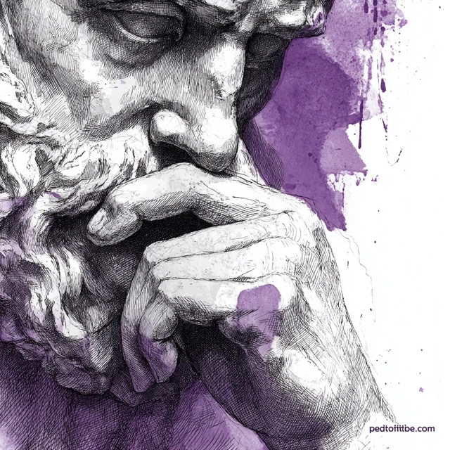 The Thinker Rodins Sculpture Black and White Art