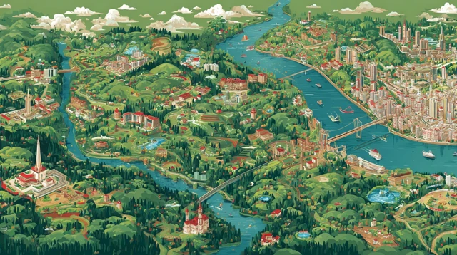Illustrated Map of Northern Chongqing City
