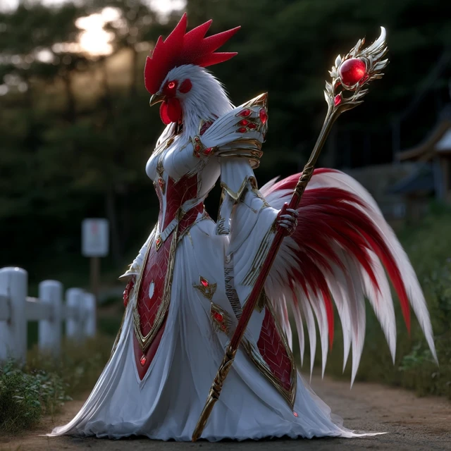 Rooster Goddess Divine Fantasy Art
