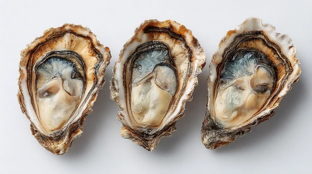 Fresh Oysters Food Photography White Background
