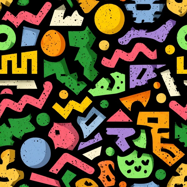 Neo Memphis Geometric Pattern Pop Art Design
