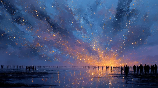 Spiritual Journey Painting Ethereal Light Cosmic Heavens