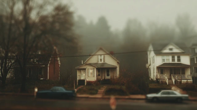 Suburban Horror Cinematic Scene