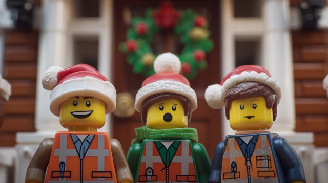 Lego Minifigure Christmas Carolers Singing