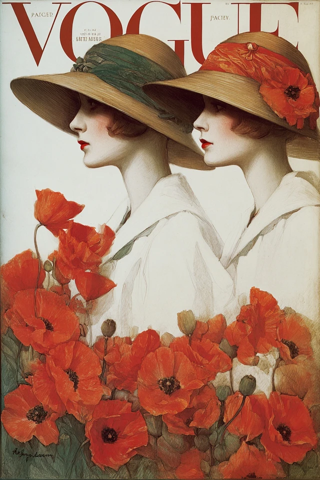 Vogue Magazine Cover May 1 1915 Vintage Art