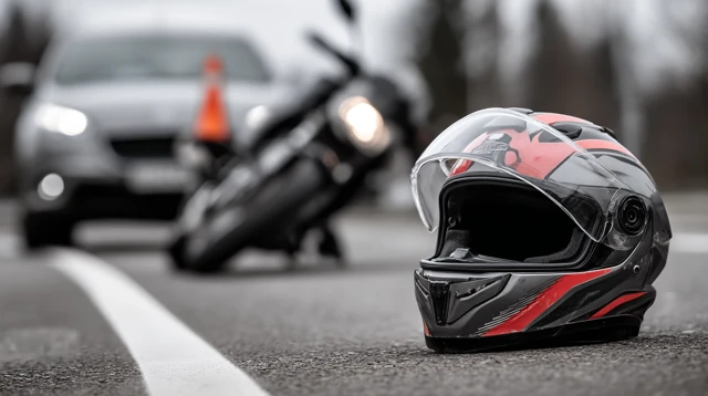 Car Motorcycle Accident Scene