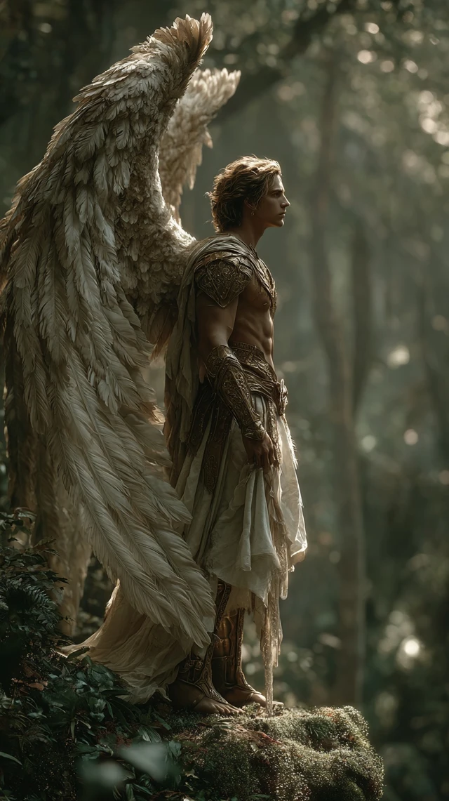 Archangel in the Forest Divine Illustration