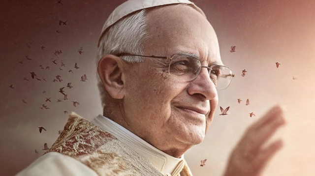 Pope with Doves Fine Art Photograph