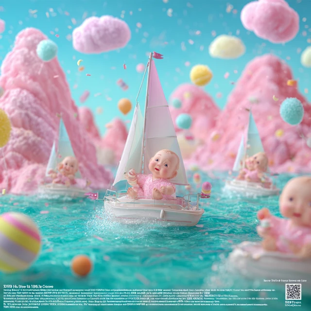 Dreamy Baby Island Celebration 3D Render