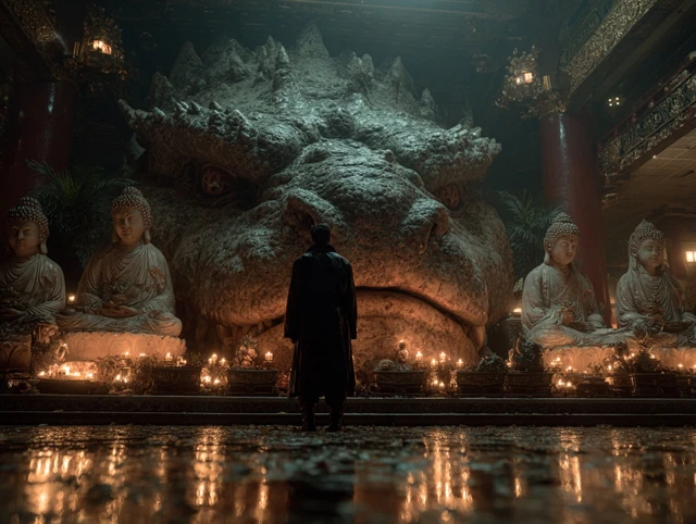 Man vs Monster in Postapocalyptic Temple