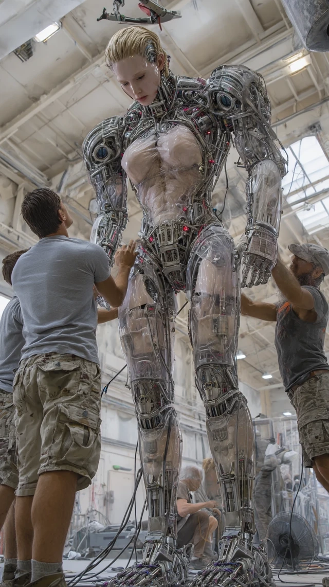 Building a Humanoid Robot Cyborg Futuristic Workshop