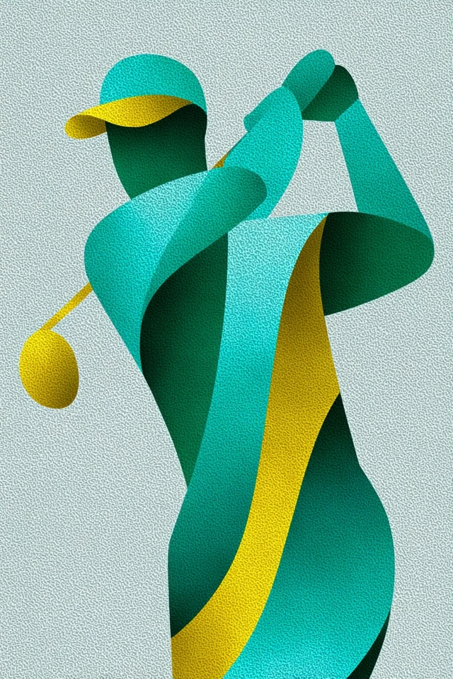 Abstract Minimalist Golf Swing Design