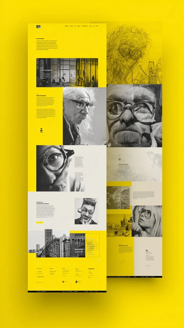 Design Studio Website Homepages with Yellow Background