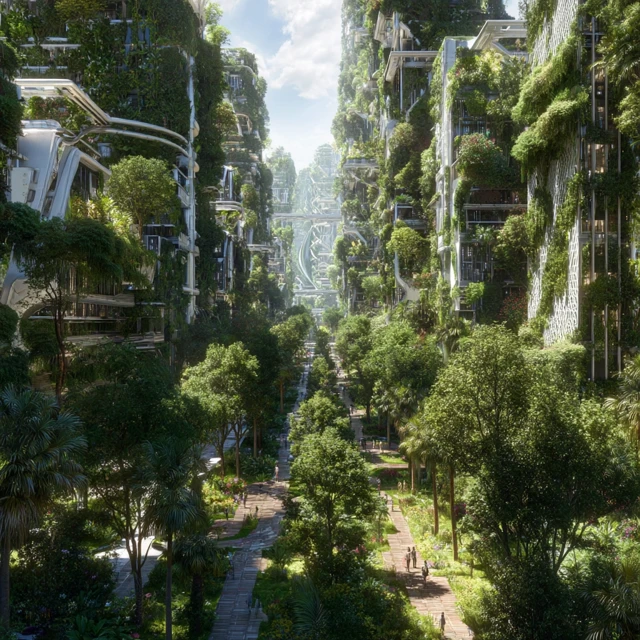 Futuristic Indian City: Nature and Technology Harmony