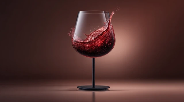 Wine Glass with a Splash Modern Design Photorealistic
