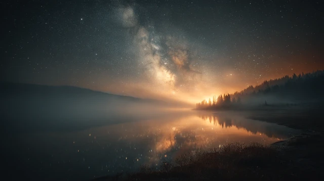 Starry Sky Lake Photography Nightscape Scenery