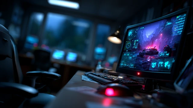 Cyberpunk Control Room - IoT Devices and Surveillance