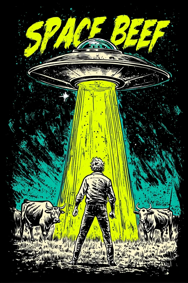 Space Beef: Retro Sci-Fi Comic Cover