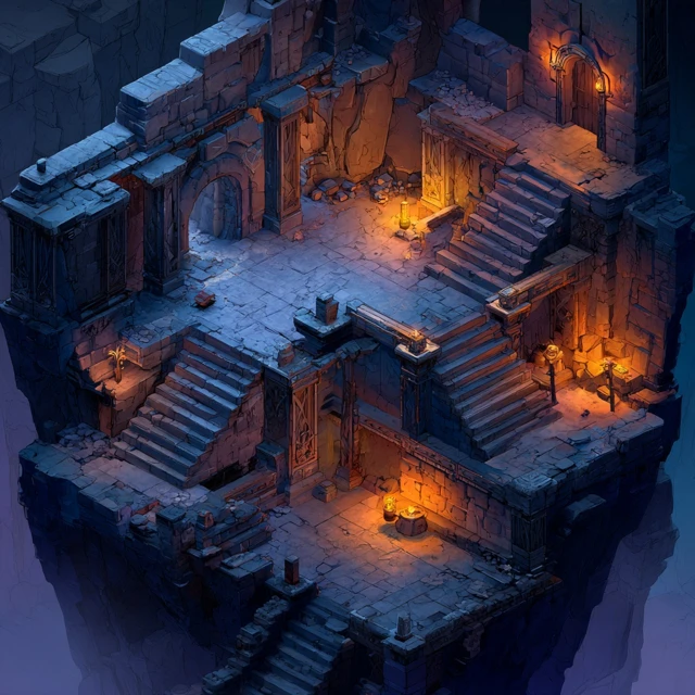 Isometric Dungeon 3D Stylized Art