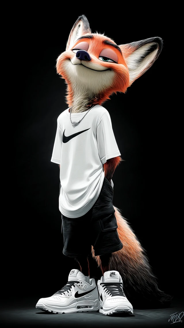Nick Wilde Zootopia Rapper Illustration