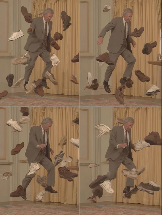 Bush Dodges Shoes Matrix Style Iraq Press Conference