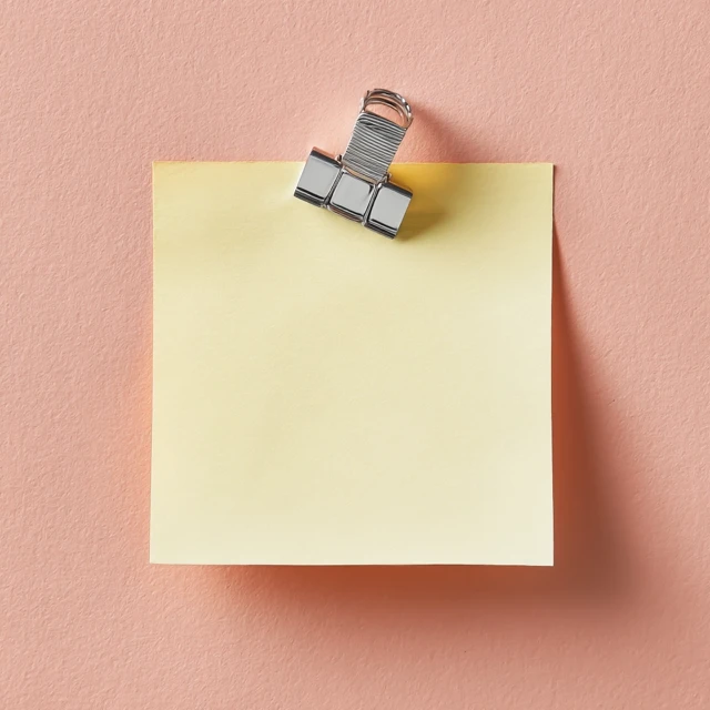 Sticky Note Paper with Clip Top View