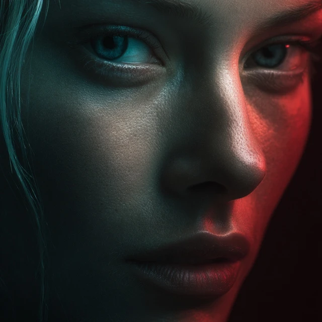 Stunning Blonde Woman Portrait Dramatic Film Noir