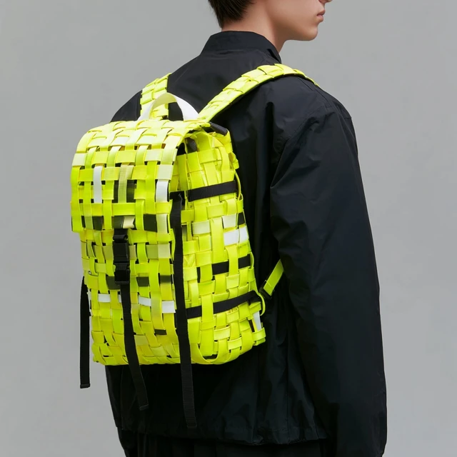 Highlighter Yellow Backpack Designed by Nendo