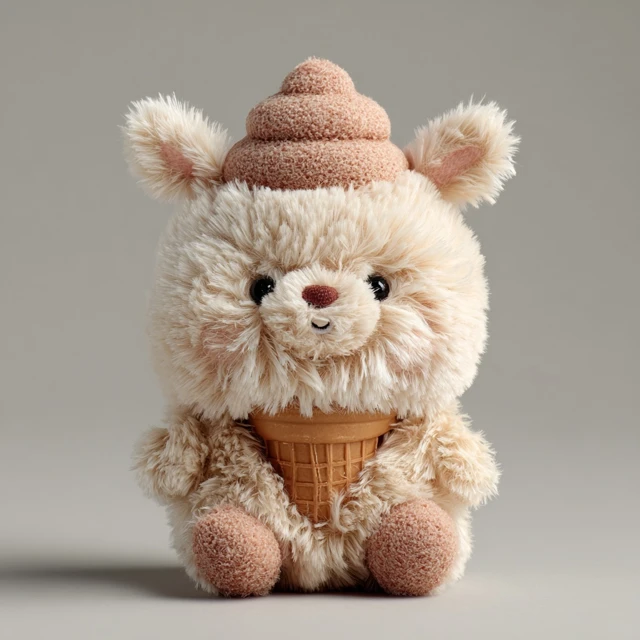 Cute Jellycat Style Furry Ice Cream Plushie