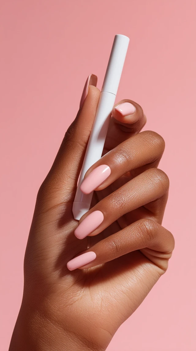 Feminine Hand Holding Makeup Pen Pastel Aesthetic