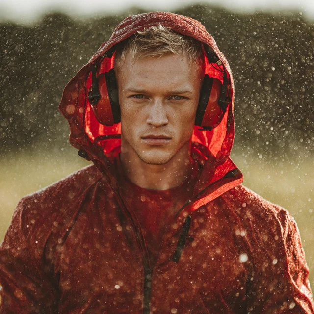 Shooting Instructor in the Rain Tactical Earmuffs