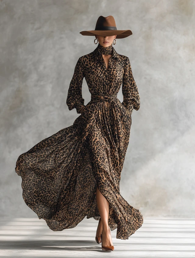 Leopard Print Dress Fashion Magazine Cover Photo
