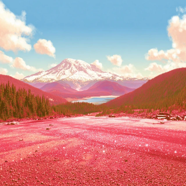 Mount Rainier Dreamscape Cherry Blossom Landscape