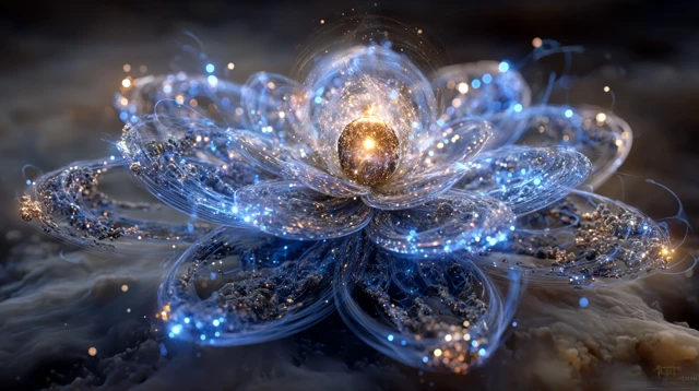 3D Hydrogen Atom Scientific Render