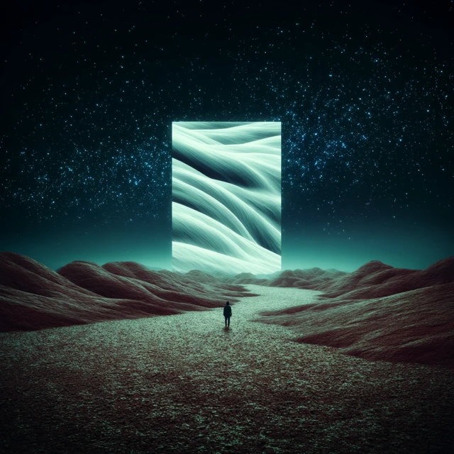 Man and Portal at Night