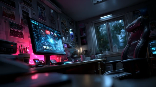 Cyberpunk Control Room - IoT Devices and Surveillance