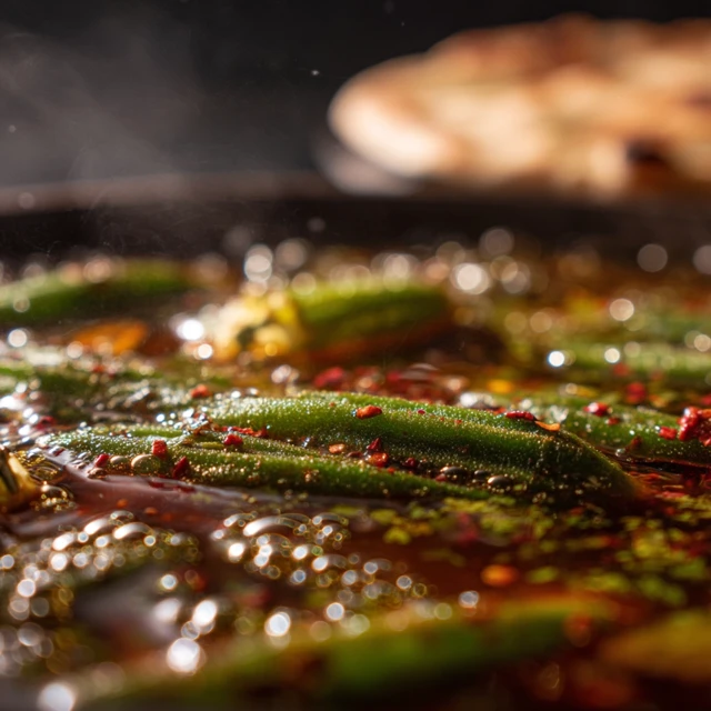 Bhindi Masala Macro Sizzle Indian Food