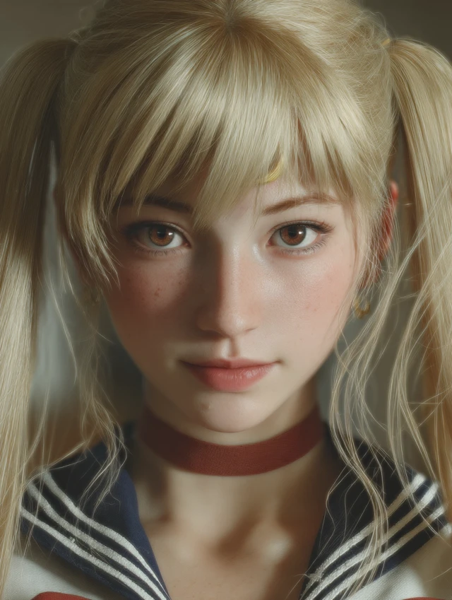 Kawaii Anime Girl in Sailor Moon Uniform Portrait