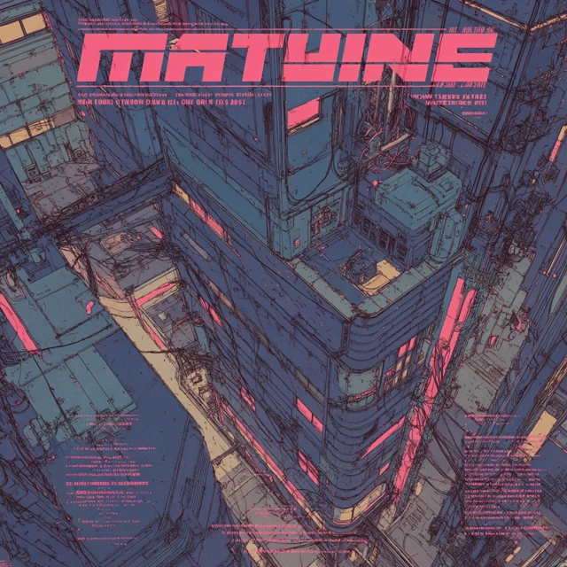 MATHLINE Anime Art Cat Cyberpunk Style