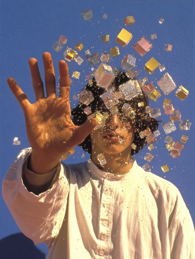 Pixelated Portrait of a Young Man Conceptual Art