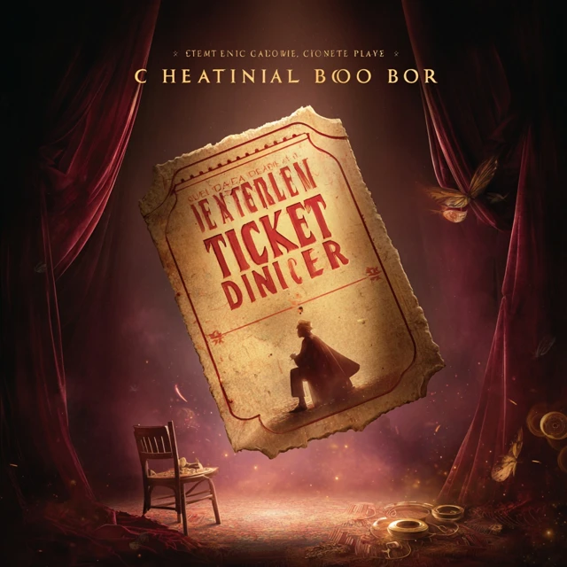 Theatrical Book Cover Design Vintage Ticket