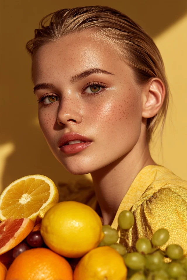 Summer Freshness Fashion Portrait Blonde Model